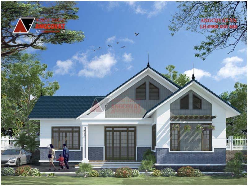 Phối cảnh view 2 nhà xây 800 triệu đẹp ngỡ ngàng như biệt thự kích thước 14x9m