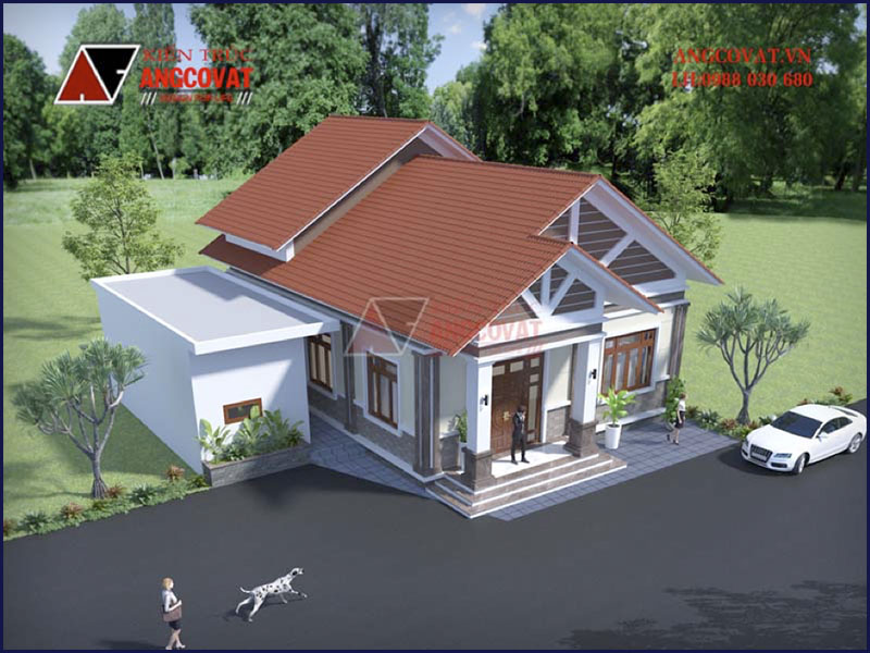 Hình ảnh thiết kế phối cảnh view 3: Nhà cấp 4 130m2 4 phòng ngủ tại Hải Phòng