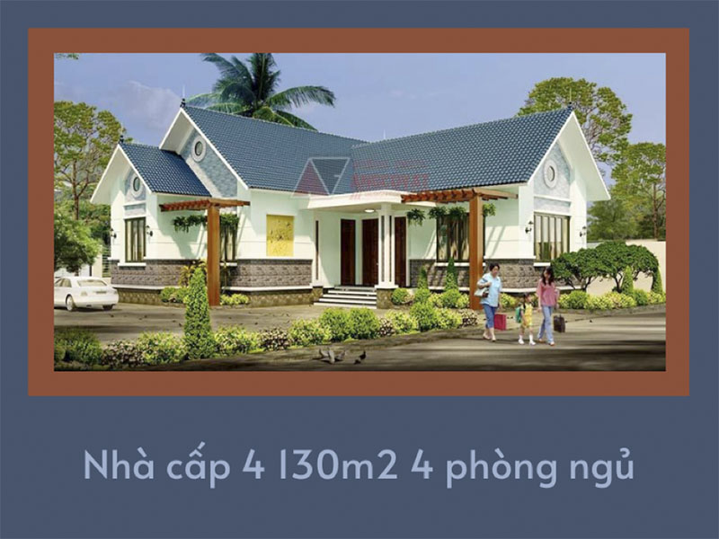 Lựa chọn hình thức mái phù hợp với mẫu nhà cấp 4 130m2 4 phòng ngủ