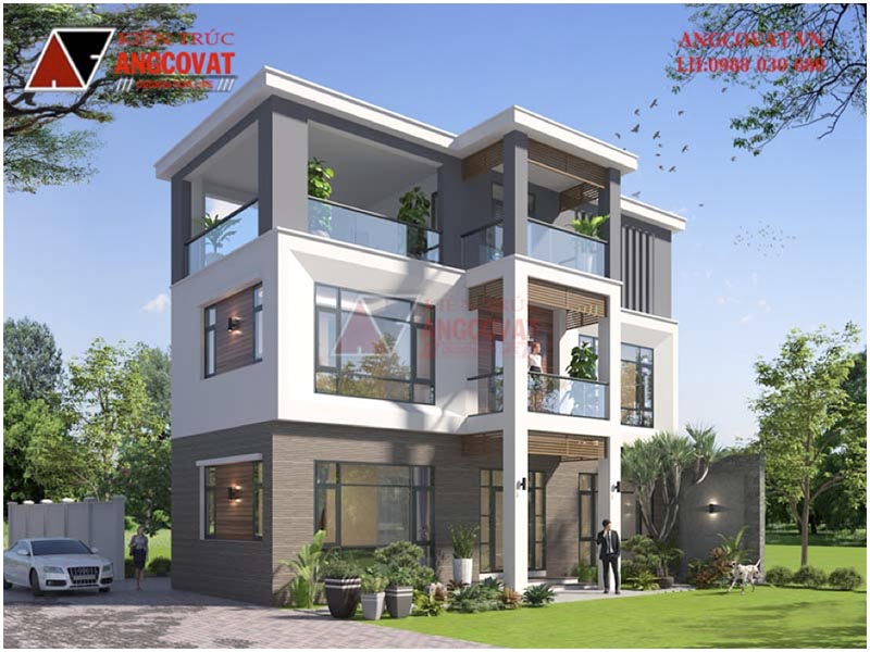Khám phá xây nhà 3 tầng 90m2 hết bao nhiêu tiền từ mẫu thiết kế nhà mái bằng