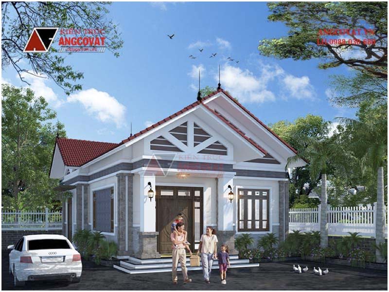 Phối cảnh view 1 ngôi nhà xây 800 triệu đẹp ngỡ ngàng như biệt thự 1 tầng 110m2