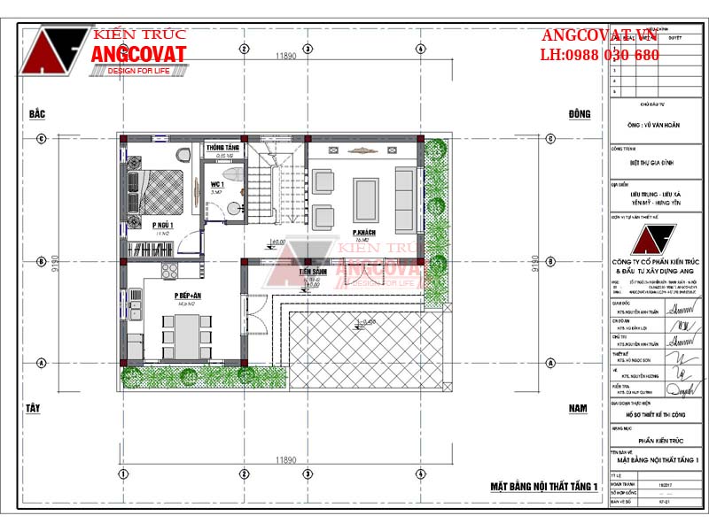 bản vẽ nhà 1 trệt 2 lầu đẹp vô cùng