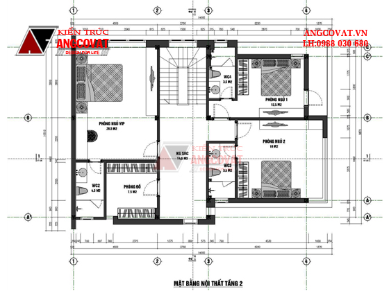 mẫu biệt thự bản vẽ nhà 1 trệt 2 lầu đẹp