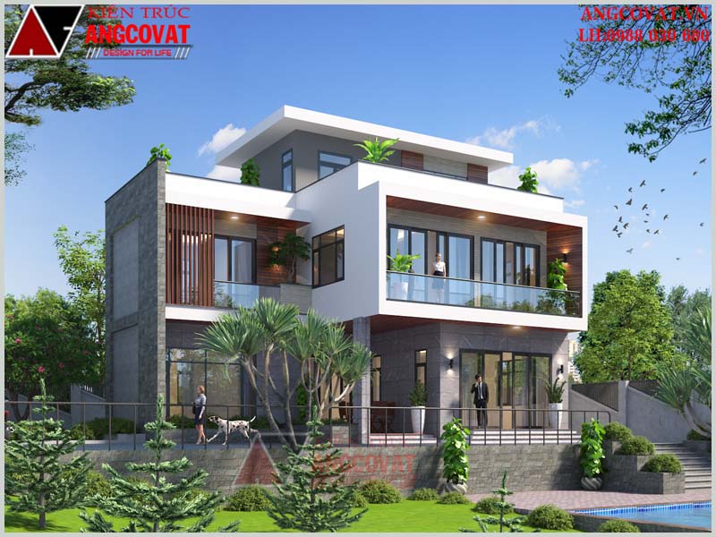 Biệt thự 2 tầng giá bao nhiêu khi lựa chọn thiết kế hệ thống mái là mái bằng, chi phí của các mẫu biệt thự mái bằng thông thường sẽ có chi phí ít hơn so với biệt thự cùng diện tích mà có hệ thống mái khác