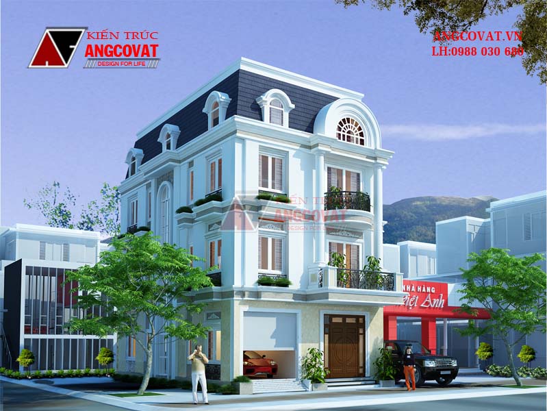 mẫu biệt thự mái mansard