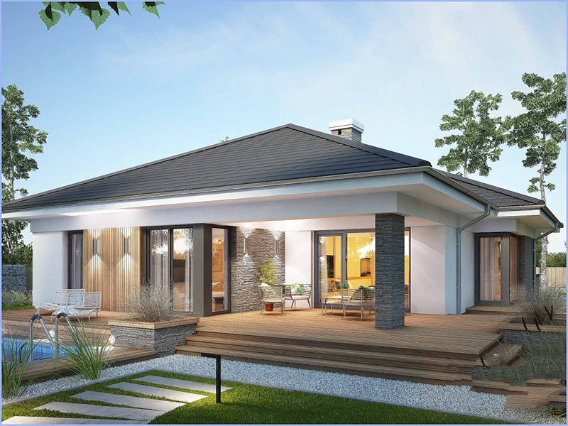 mẫu biệt thự 1 tầng phong cách tối giản nhất