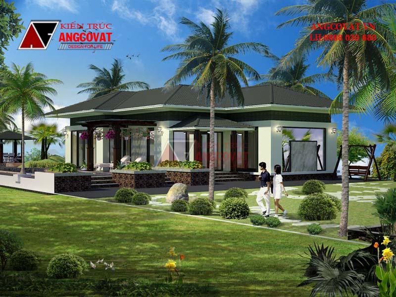 Các mẫu nhà 150m2 1 tầng 3 phòng ngủ gần gũi với thiên nhiên