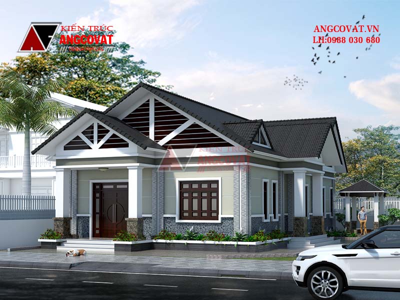 Các mẫu nhà 150m2 1 tầng 4 phòng ngủ ở nông thôn đẹp