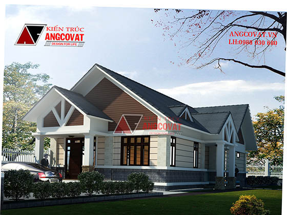 Các mẫu nhà 160m2 1 tầng 2 phòng ngủ mặt tiền 9m