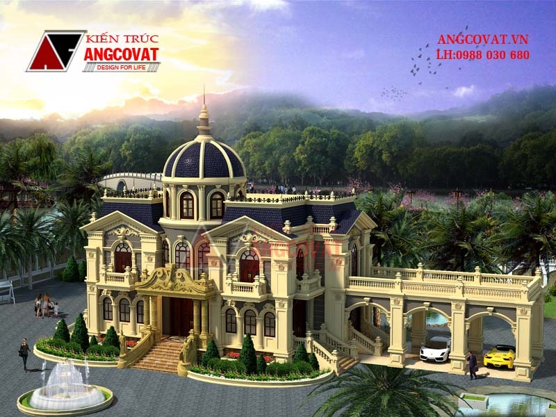 mẫu biệt thự 2 tầng cổ điển đẹp
