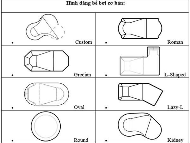 hình dáng bể bơi biệt thự 3 tầng