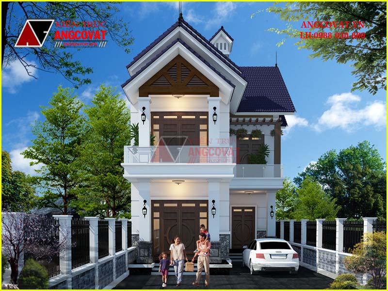 Nhà mái thái 2 tầng hình chữ L