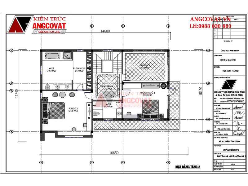 Công năng sử dụng mặt bằng tầng 2 bản thiết kế mẫu nhà ống 10x15m hiện đại