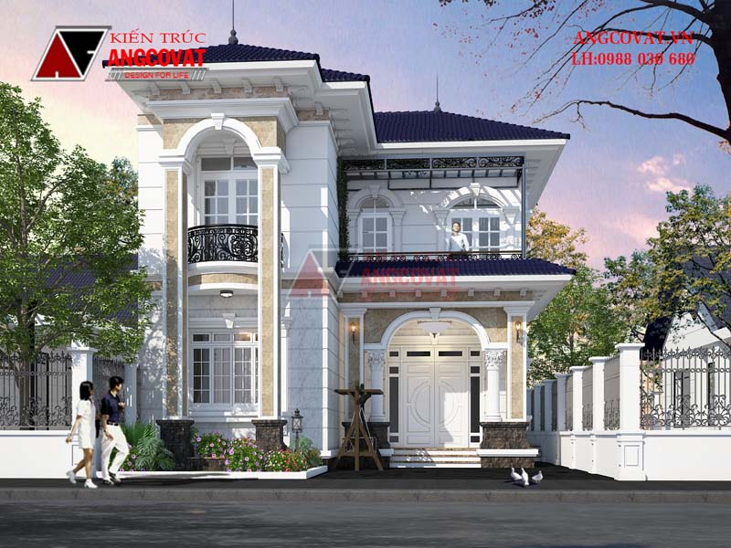 Mẫu biệt thự quê đẹp phong cách tân cổ điển