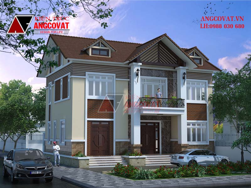 Thiết kế mẫu nhà 2 tầng đơn kích thước 9x13m hiện đại