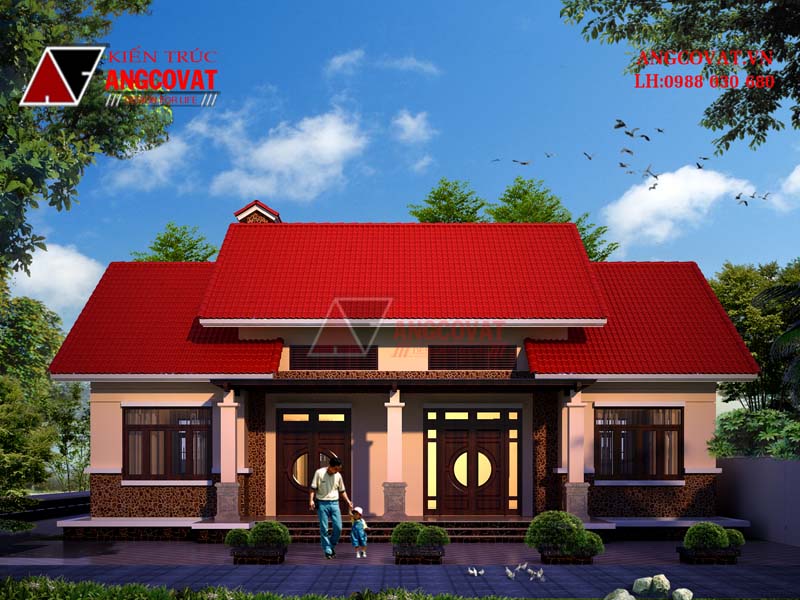 Mau nha cap 4 mai lech diện tích 180m2 3 phòng ngủ 