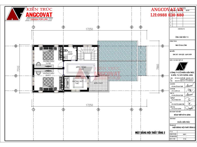 Mặt bằng tầng 2: Mẫu thiết kế nhà vườn 1 5 tầng 4 phòng ngủ
