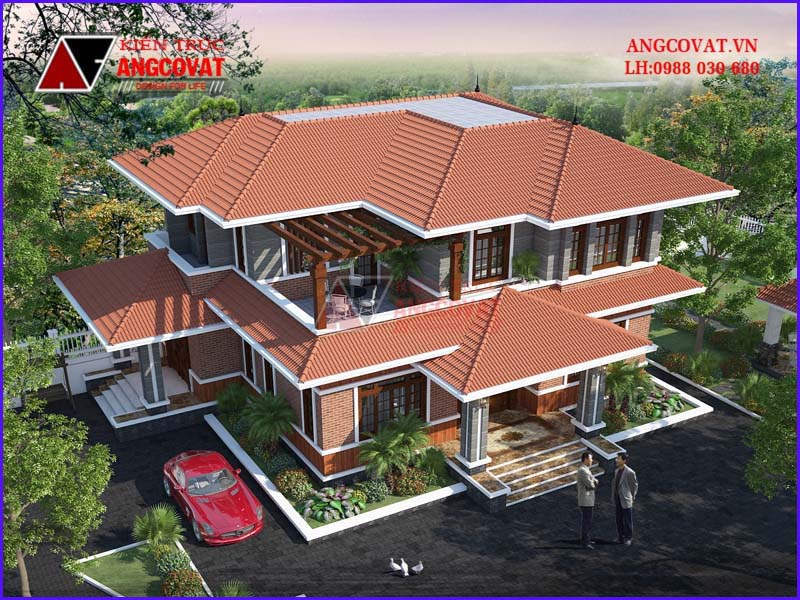kiến trúc nhà đơn giản gần gũi với thiên nhiên 2 tầng