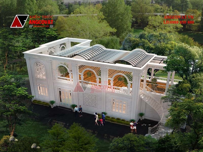 Hình ảnh lung linh của không gian quán cafe từ trên cao nhìn xuống