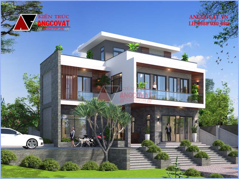 Mẫu nhà 3 tầng phong cách tối giản đẹp
