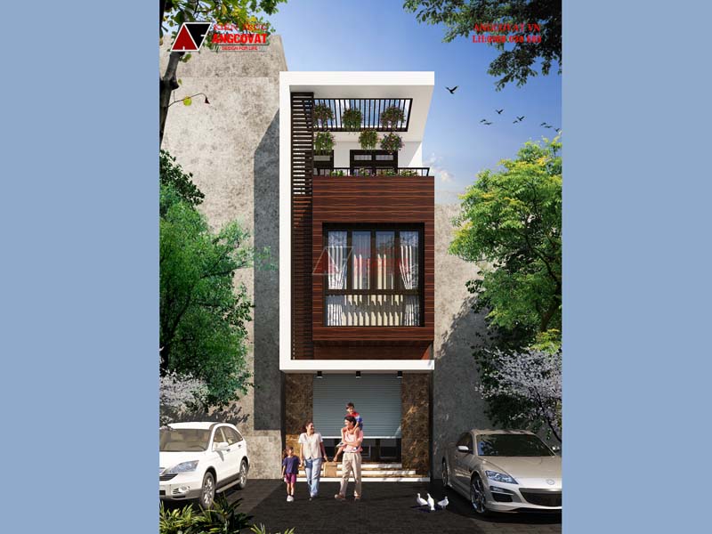 nhà ống 3 tầng giả biệt thự đẹp