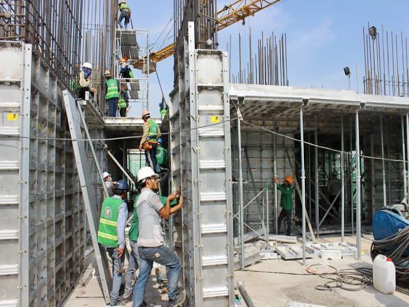 quy trình thi công cốp pha nhôm