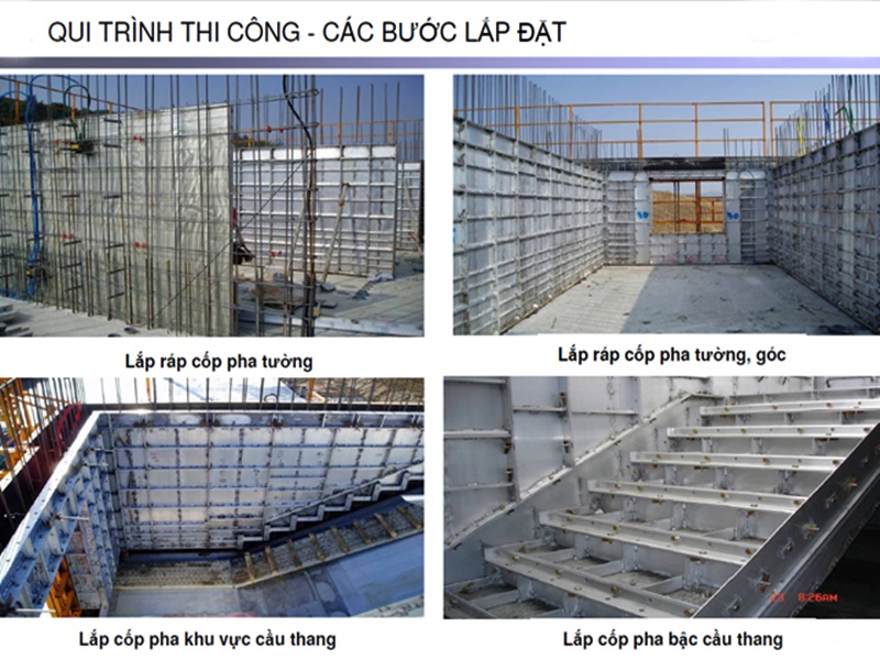 quy trình thi công cốp pha nhôm