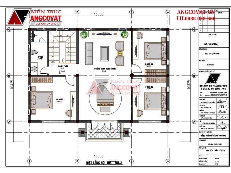 công năng sử dụng nhà 2 tầng mái thái diện tích 115m2