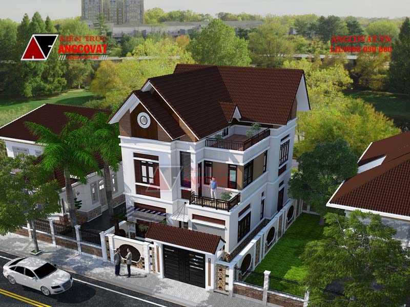 Mẫu thiết kế nhà ống 2.5 tầng với hệ mái Thái ấn tượng
