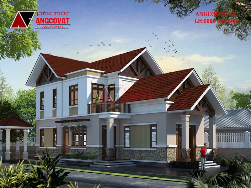 Phối cảnh tư vấn thiết kế nhà ở quê 1 tầng cấp 4 có gác lửng đẹp