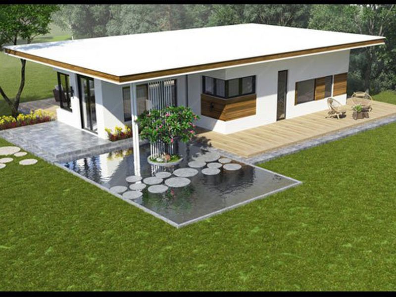Thiết kế mẫu nhà 1 tầng đổ trần mang nhiều công năng sử dụng và giá trị thẩm mỹ cao.