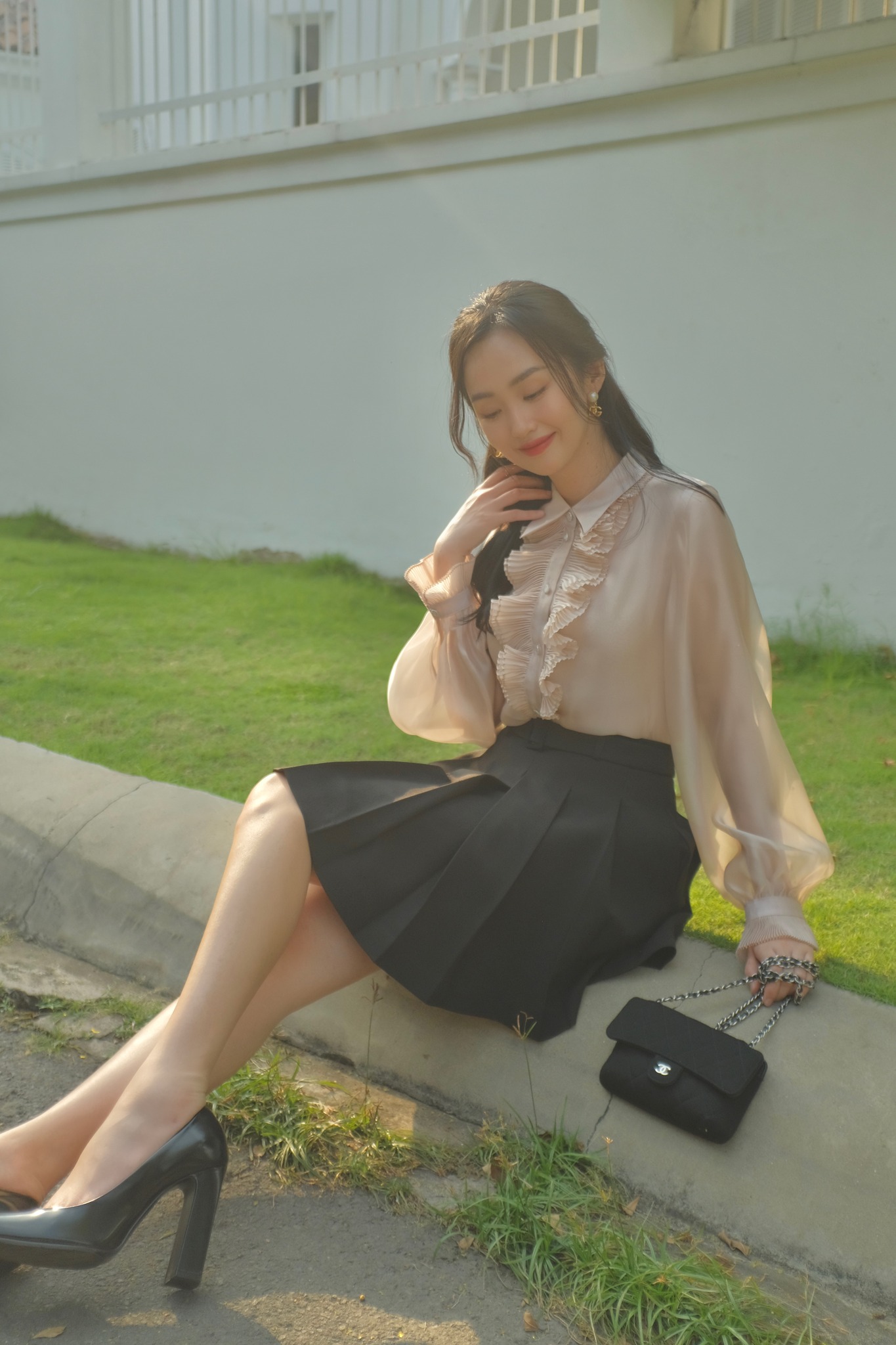 HBZ450 - Chân váy chữ A xếp ly | HUONG BOUTIQUE Hbz450 - Chân Váy Chữ A Xếp Ly | Huong Boutique