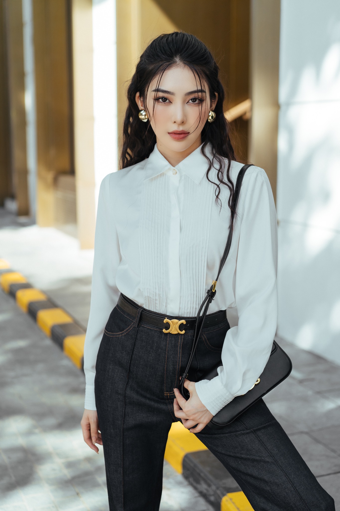 Áo sơ mi lụa satin cổ nơ HUONG BOUTIQUE HBSM949