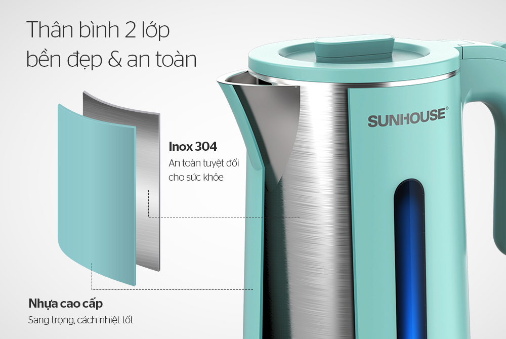 Bình đun siêu tốc Sunhouse 1.8 lít SHD1351