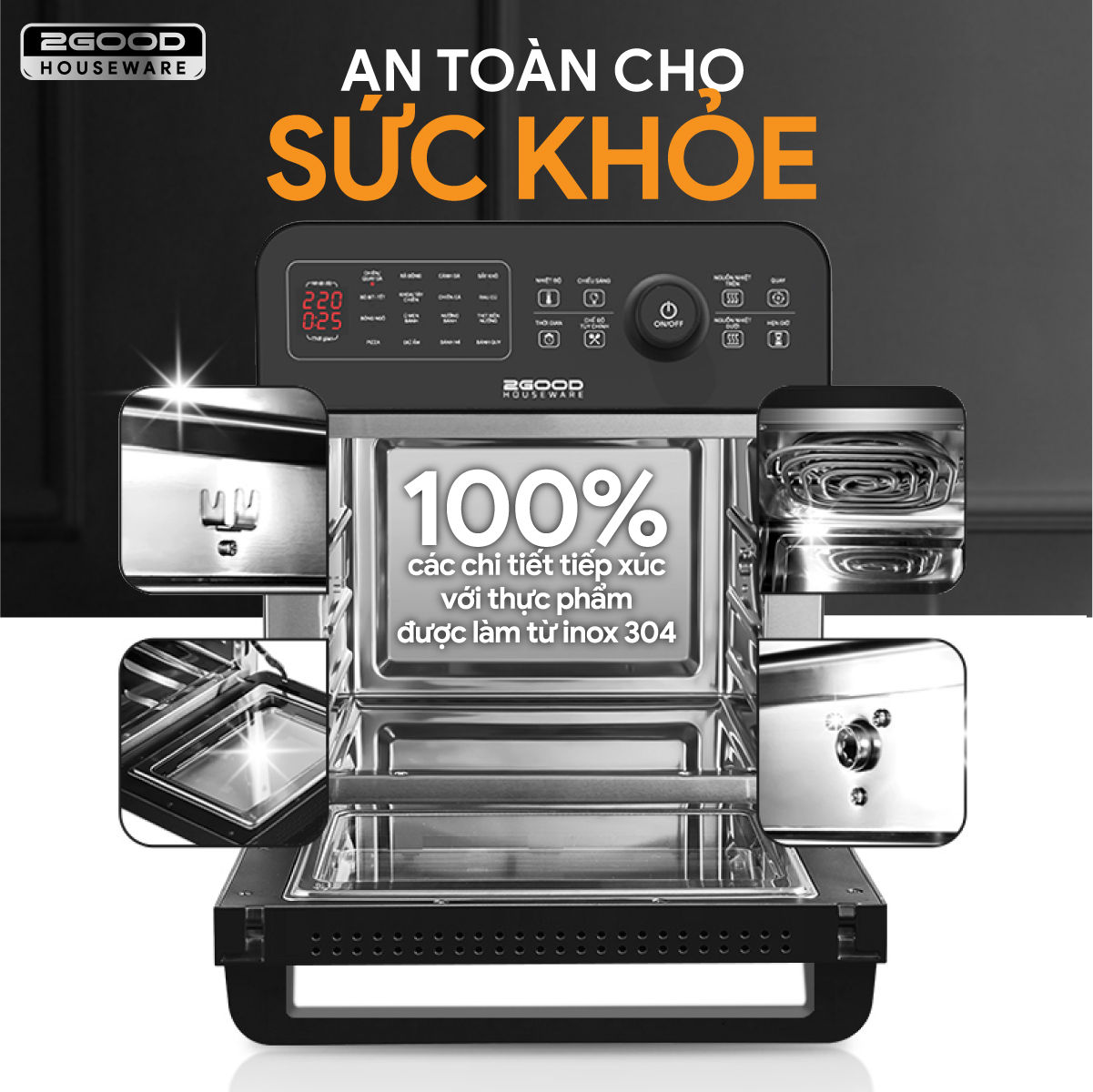 NỒI CHIÊN KHÔNG DẦU 2GOOD VORTEX S20