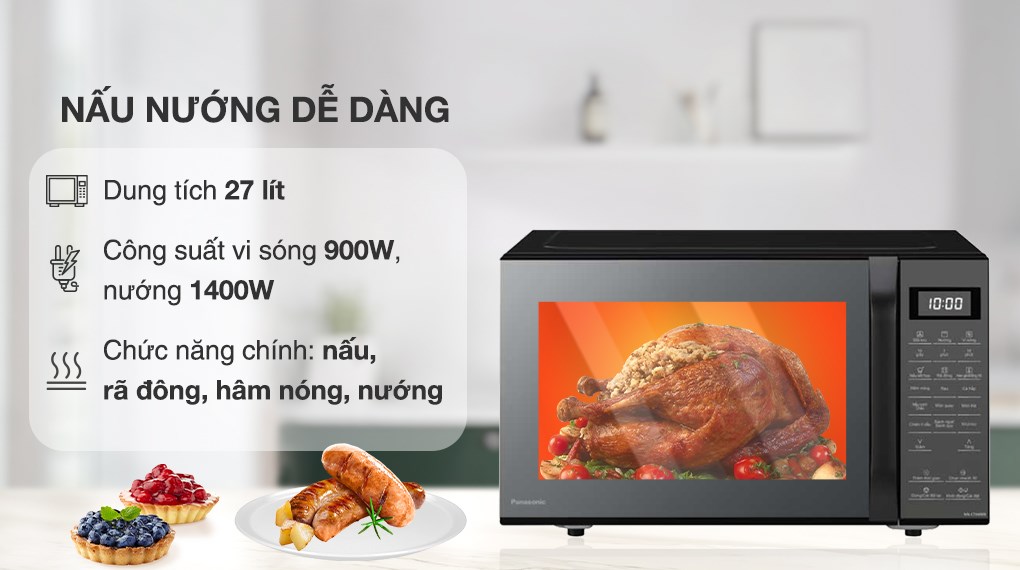 Lò vi sóng có nướng Panasonic NN-CT66MBYUE 27 lít