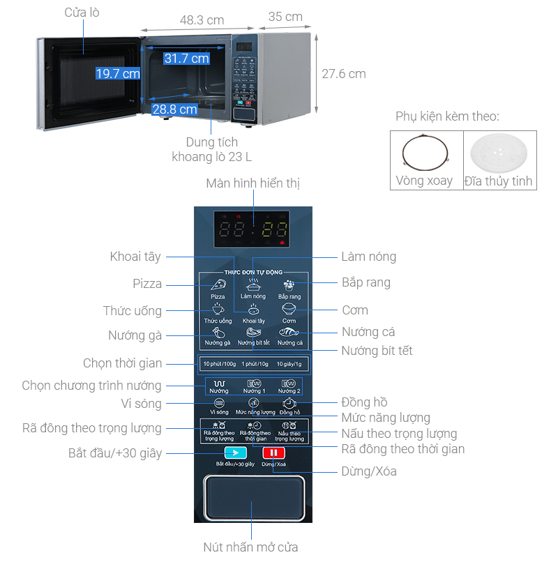 Lò vi sóng Sharp 23 lít R-G378VN-CS