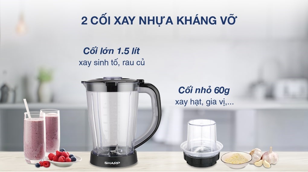 Máy xay sinh tố đa năng Sharp EM-S155PV-WH