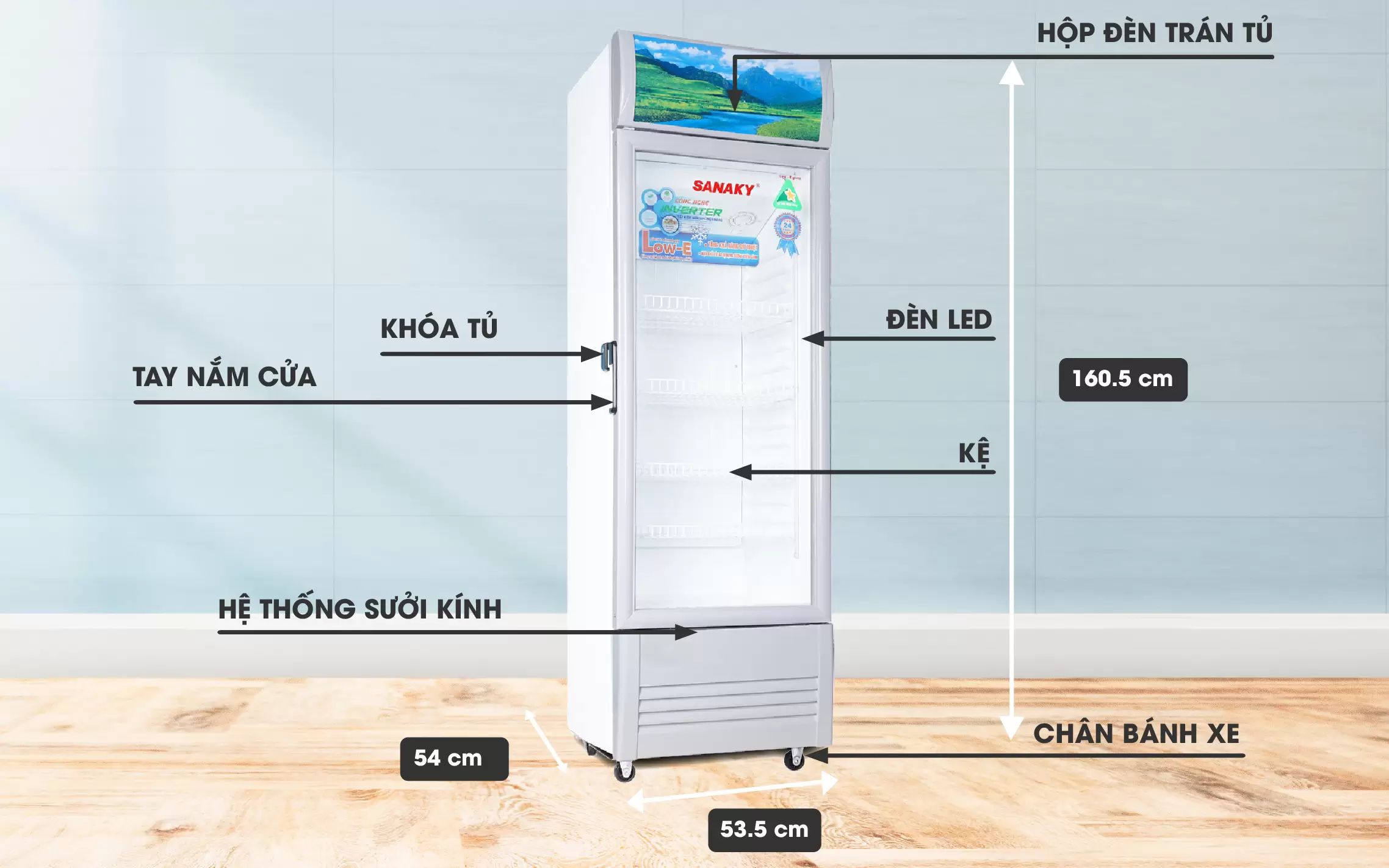 Tủ mát Inverter Sanaky VH-218K3L 210 lít
