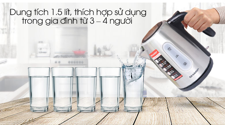 Bình đun siêu tốc Sharp 1.5 lít EKJ-15EVS