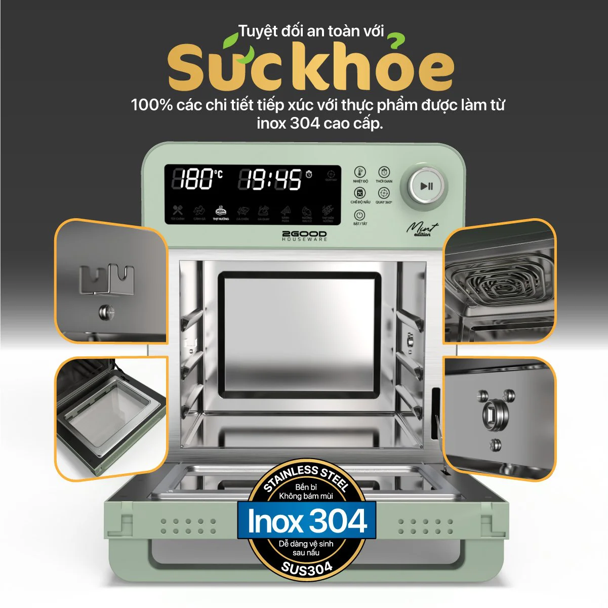 Nồi Chiên Không Dầu 2GOOD Vortex S-19 Air Fryer Oven (14.5L)