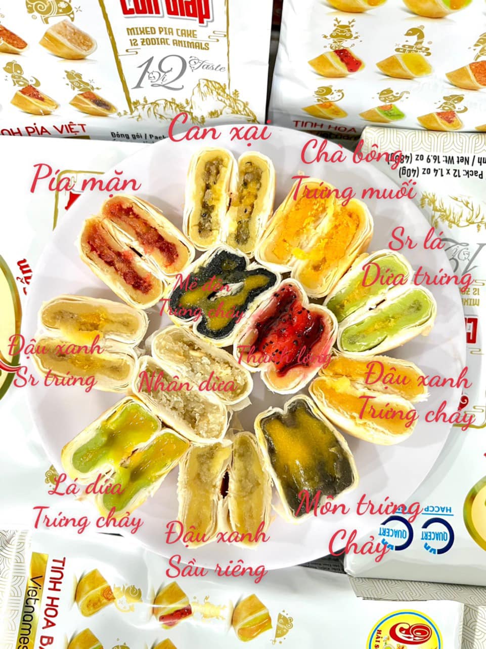 bánh pía 12 con giáp, bánh pía 12 vị