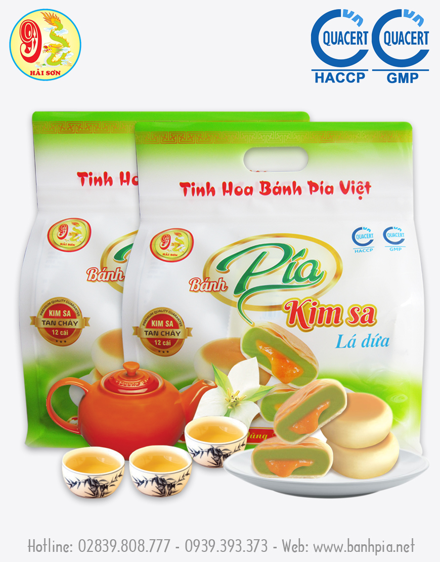 Pía Kim Sa Lá Dứa Túi 500G - Bánh Pía Hải Sơn