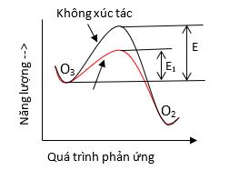 Năng lượng kích thích phản ứng ozone khi có xúc tác
