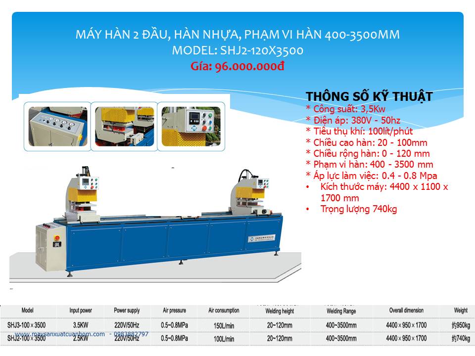 Máy hàn 2 đầu cửa nhựa, hiệu Maxicut