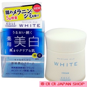 Kem dưỡng trắng da Kose Moisture Mild White 55g Nhật bản
