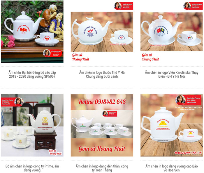 in logo lên ấm chén giá bao nhiêu