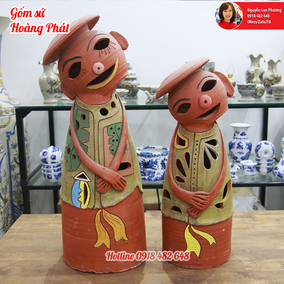Tượng chú Tễu sân vườn dáng đại và dáng tiểu