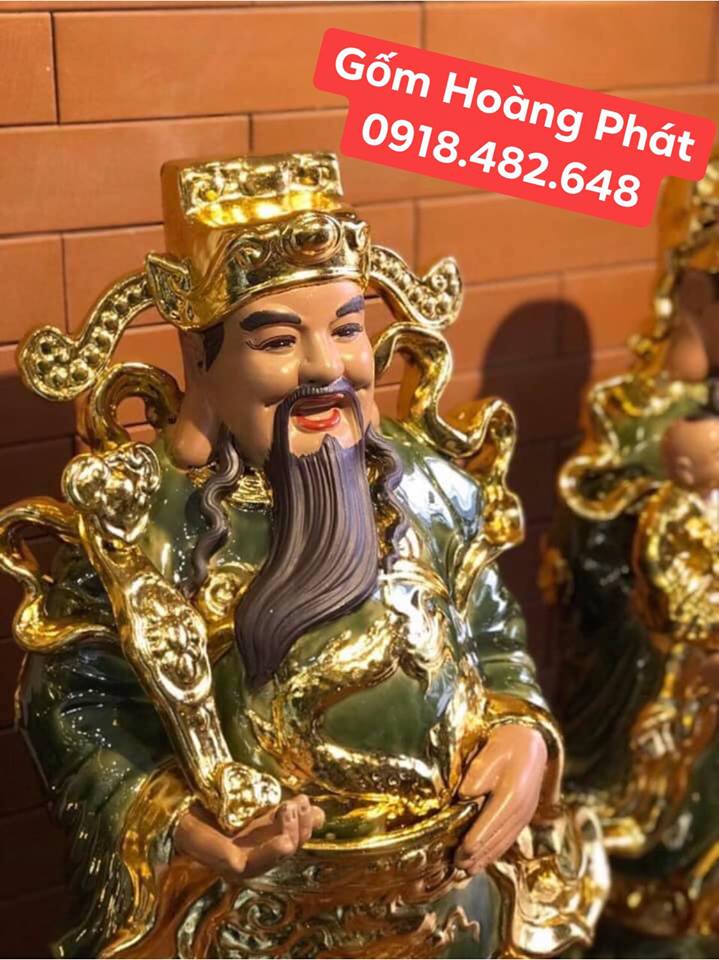 Bộ tam đa Phúc Lộc Thọ dát vàng chất nhất Bát Tràng SP4881 4