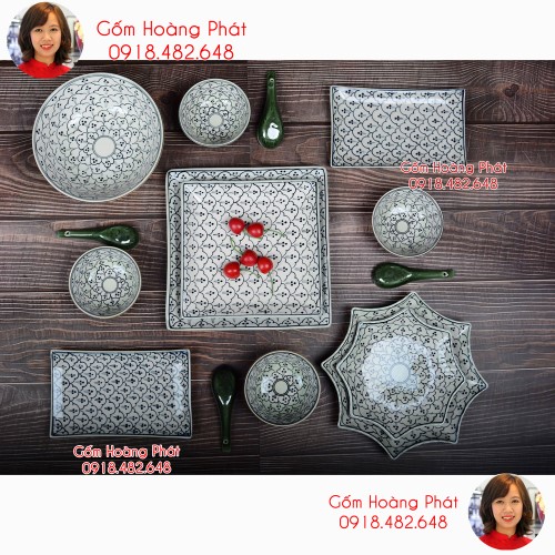 in logo đĩa nhà hàng bát tràng